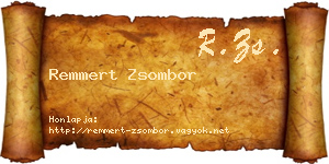 Remmert Zsombor névjegykártya